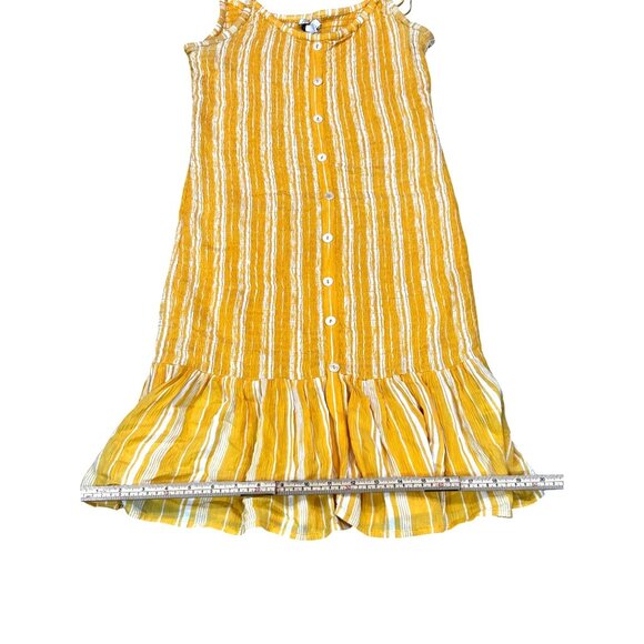 Yellow & White Striped Sleeveless Sundress With Ruffle Hem - Picture 11 of 11